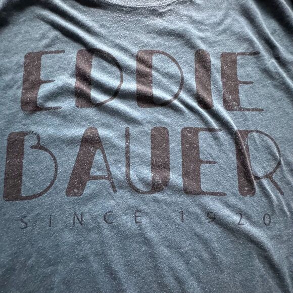 Eddie Bauer Graphic T-Shirt -XXL-Teal Blue/Black Print - Picture 2 of 7